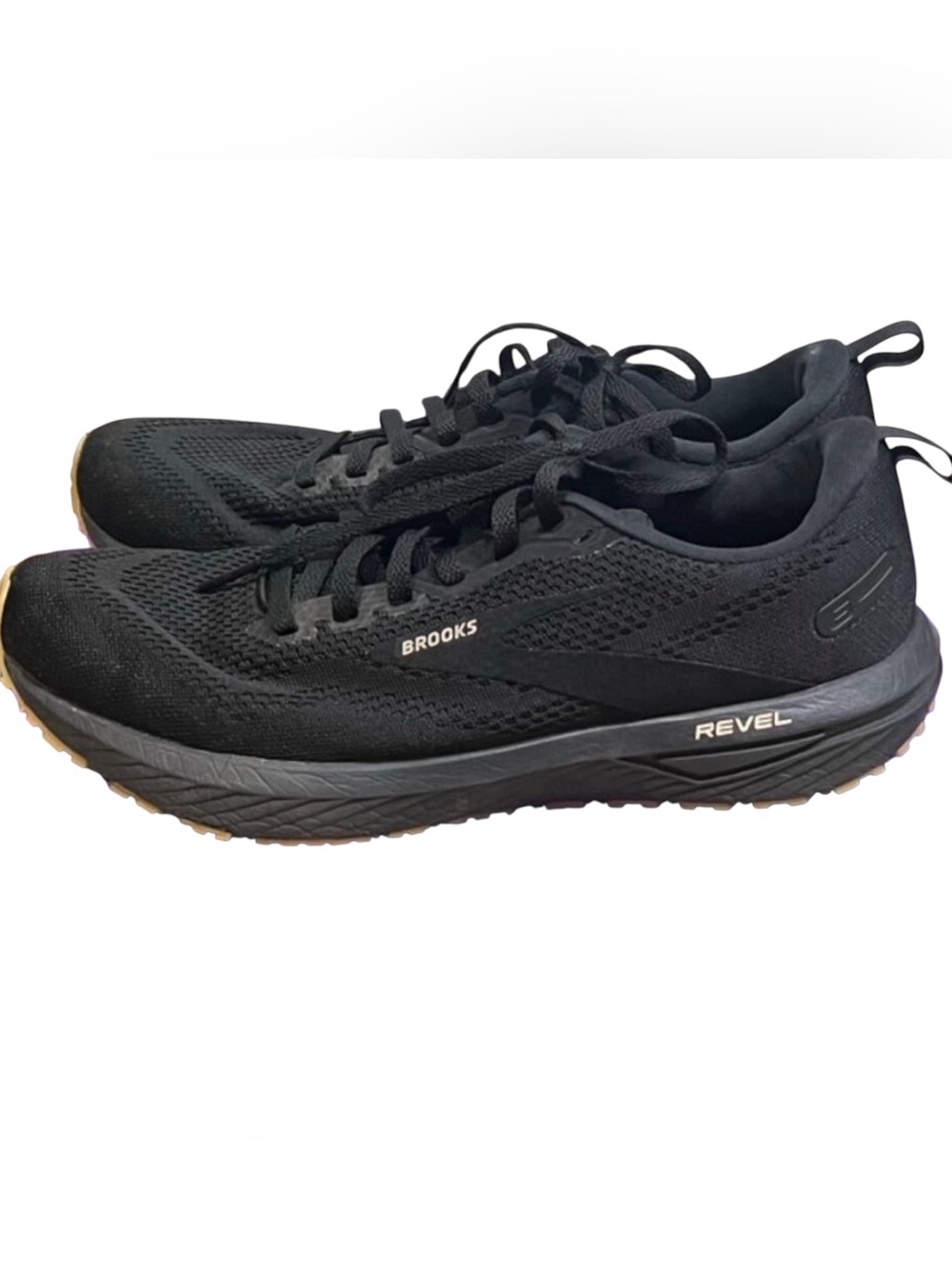 Brooks Revel 6 Women Size 9.5 B Black Gum Brown Running Shoes Worn